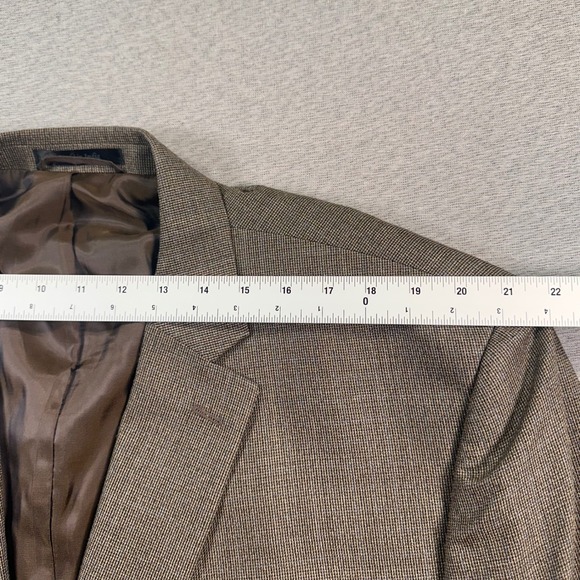 Lauren Ralph Lauren Sport Coat Blazer Mens 50R Brown Silk Wool Blend Herringbone - Picture 4 of 12